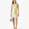 Mini-jurk met gele foliedruk