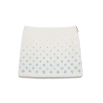 Minirok van fleece met geborduurd monogram in kleurverloop