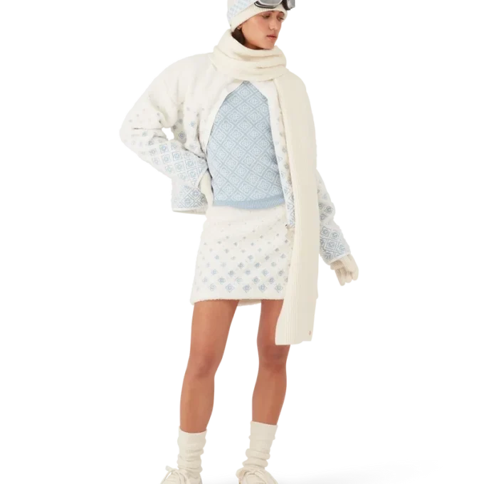 Minirok van fleece met geborduurd monogram in kleurverloop Minirok van fleece met geborduurd monogram in kleurverloop