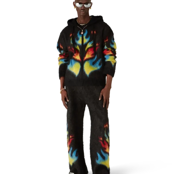 Mohair Flame Laurel Hoodie met rits