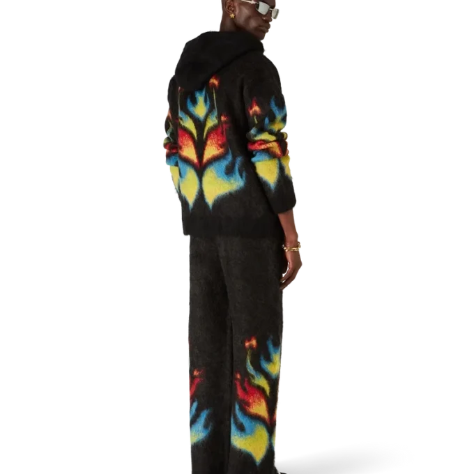 Mohair Flame Laurel Hoodie met rits