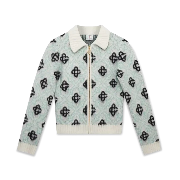 Mohair Monogram-trui met rits