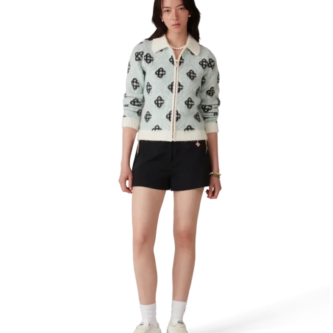 Mohair Monogram-trui met rits