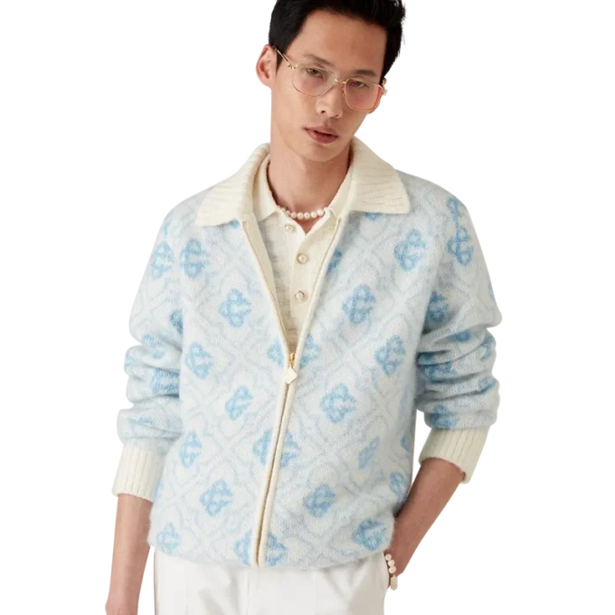 Mohair Monogram-trui met rits