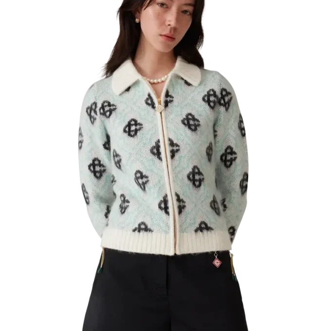 Mohair Monogram-trui met rits