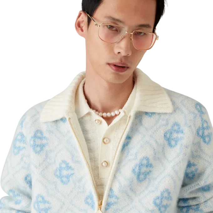 Mohair Monogram-trui met rits