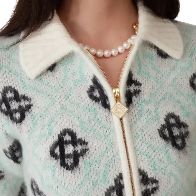 Mohair Monogram-trui met rits