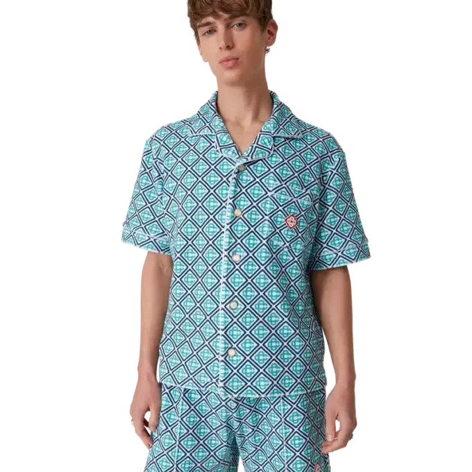 Monogram badstof overhemd Monogram badstof overhemd