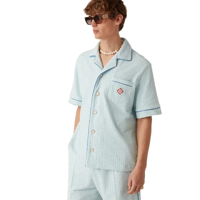 Monogram badstof shirt met korte mouwen