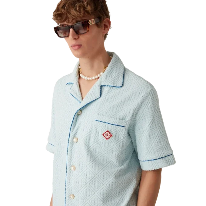 Monogram badstof shirt met korte mouwen