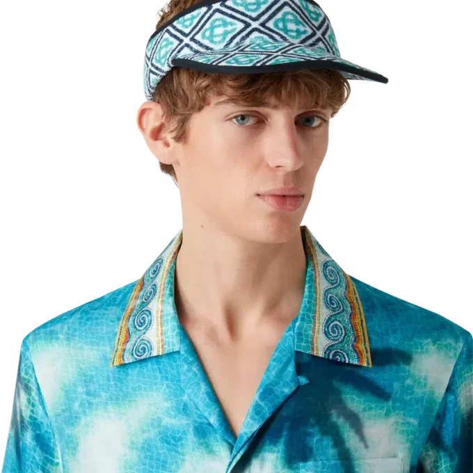 Monogram badstof zonneklep