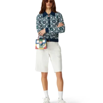 Monogram gebreide trui met rits Monogram gebreide trui met rits