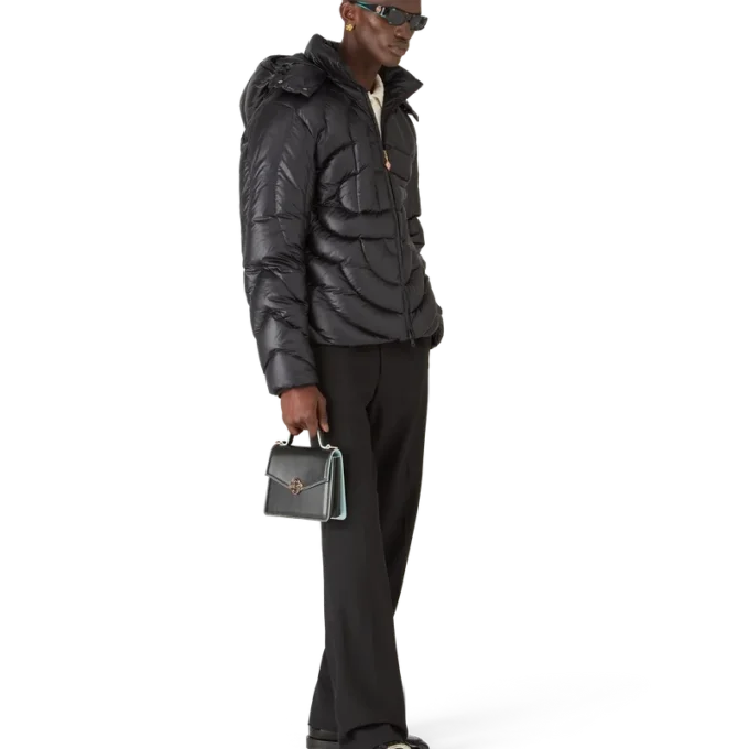 Monogram gewatteerd nylon pufferjack