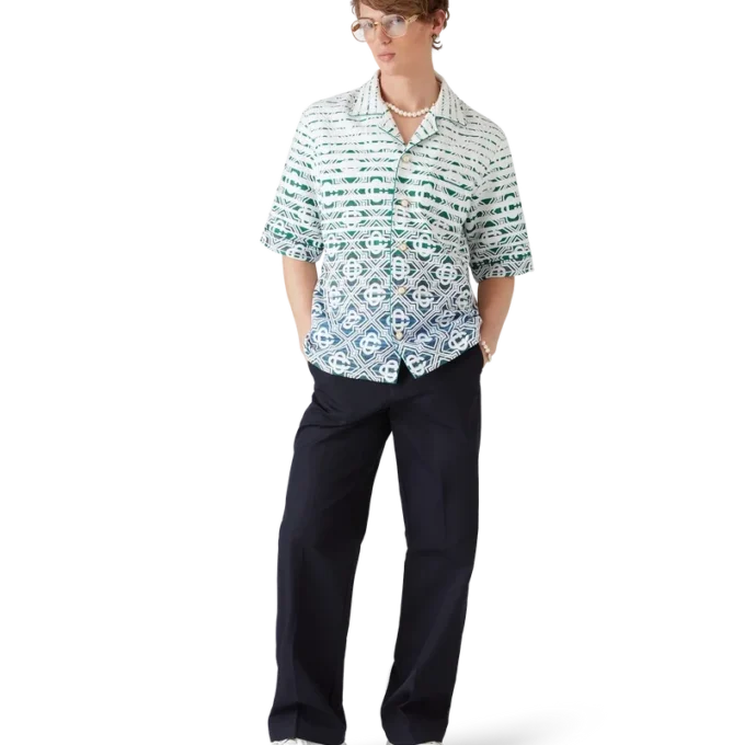 Monogram Gradient badstof shirt met korte mouwen