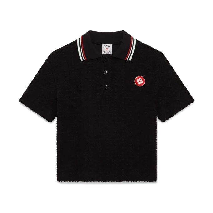 Monogram Jacquard badstof poloshirt