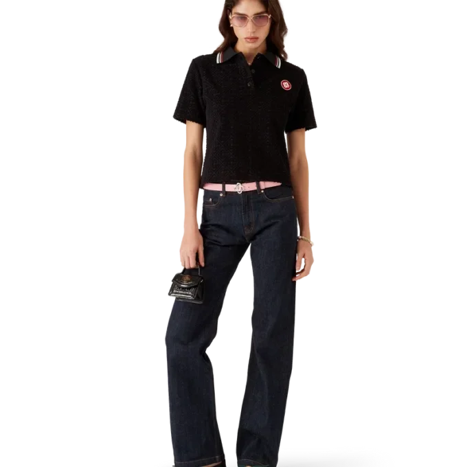 Monogram Jacquard badstof poloshirt