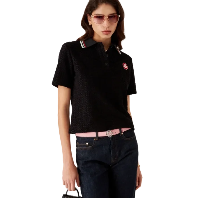 Monogram Jacquard badstof poloshirt