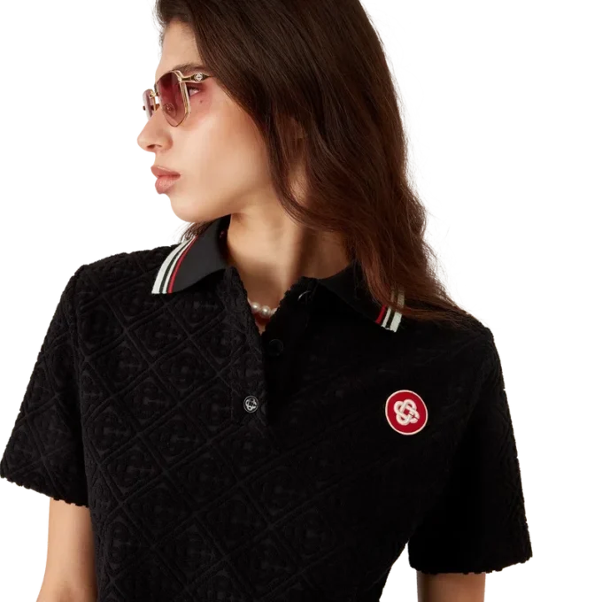 Monogram Jacquard badstof poloshirt