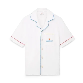 Monogram Jacquard T-shirt met korte mouwen van badstof