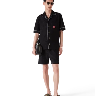 Monogram Jacquard T-shirt met korte mouwen van badstof