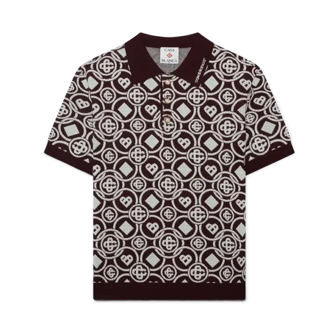 Monogram katoen gebreid poloshirt Monogram katoen gebreid poloshirt