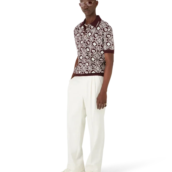 Monogram katoen gebreid poloshirt Monogram katoen gebreid poloshirt