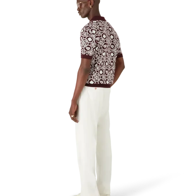 Monogram katoen gebreid poloshirt Monogram katoen gebreid poloshirt