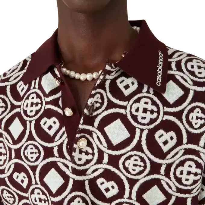 Monogram katoen gebreid poloshirt Monogram katoen gebreid poloshirt