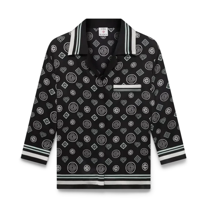 Monogram pyjama van zijden satijn Monogram pyjama van zijden satijn