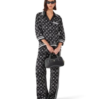 Monogram pyjama van zijden satijn