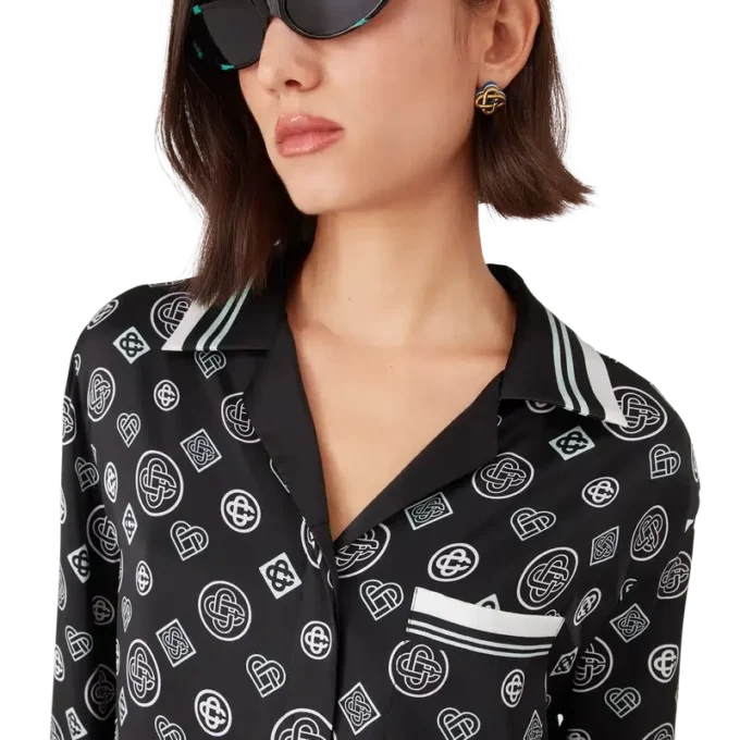 Monogram pyjama van zijden satijn Monogram pyjama van zijden satijn