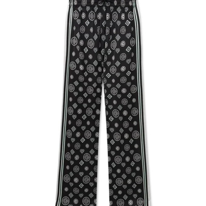 Monogram pyjama van zijden satijn-broeken