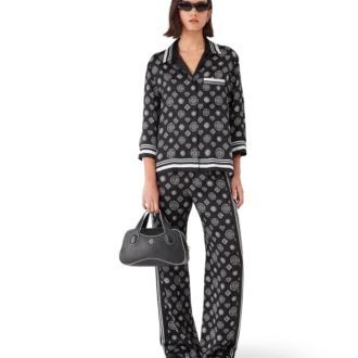 Monogram pyjama van zijden satijn-broeken