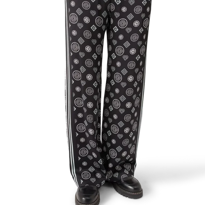 Monogram pyjama van zijden satijn-broeken