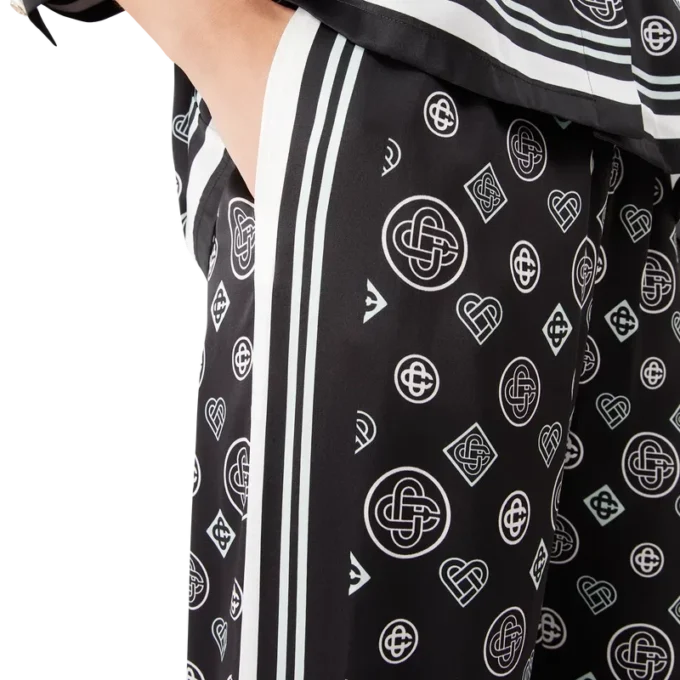 Monogram pyjama van zijden satijn-broeken
