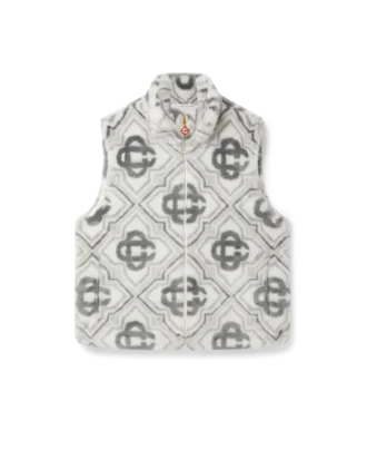 Monogram-vest van imitatiebont Monogram-vest van imitatiebont