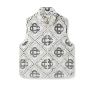 Monogram-vest van imitatiebont