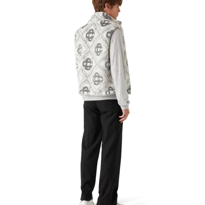 Monogram-vest van imitatiebont