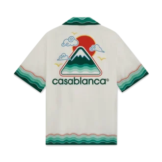 Montagne Ondulae zijden overhemd met korte mouwen