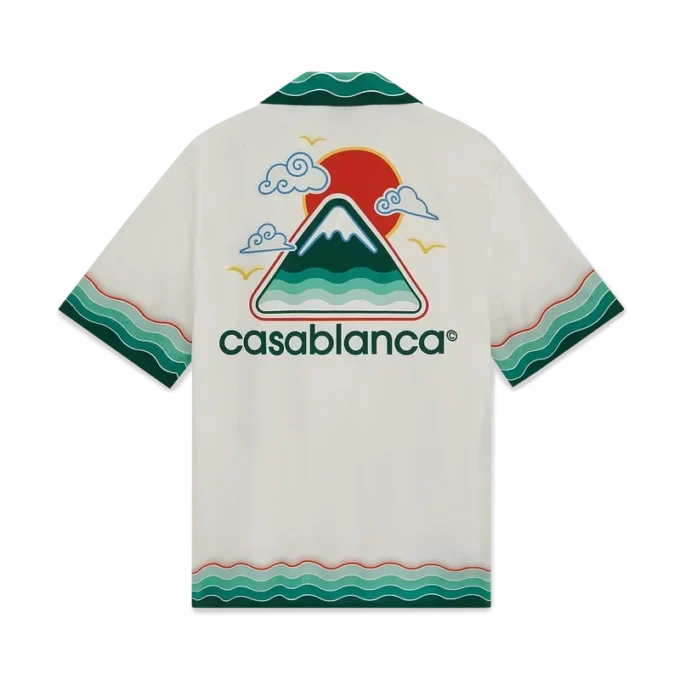 Montagne Ondulae zijden overhemd met korte mouwen