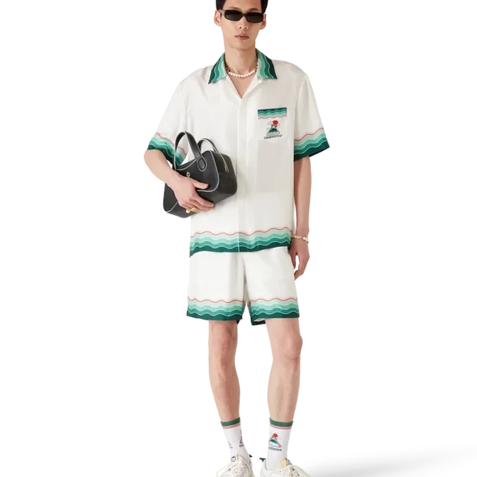 Montagne Ondulee zijden Shorts