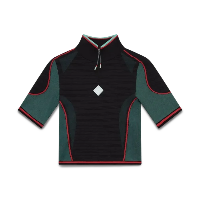 Naadloos overhemd met halve rits