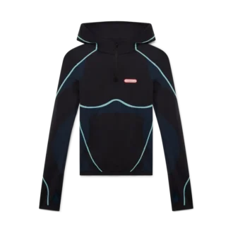 Naadloze top met capuchon en lange mouwen Naadloze top met capuchon en lange mouwen