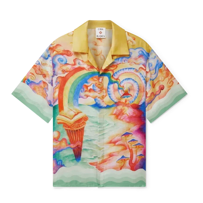 Nature’s Teacher zijden overhemd met korte mouwen