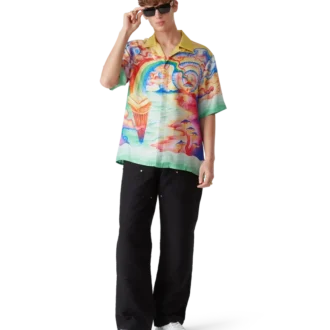 Nature’s Teacher zijden overhemd met korte mouwen