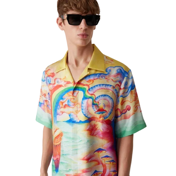 Nature’s Teacher zijden overhemd met korte mouwen