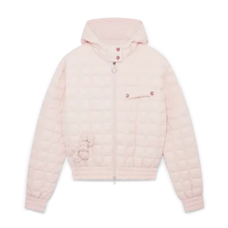 Nylon gewatteerd jack met capuchon