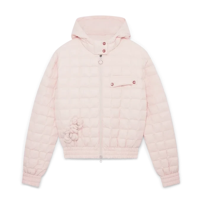 Nylon gewatteerd jack met capuchon