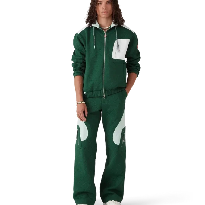 Nylon jasje met monogramjacquard