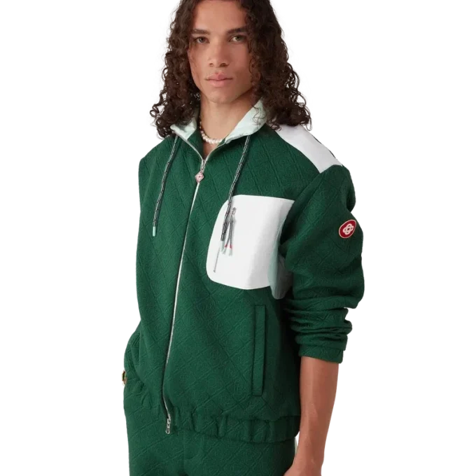 Nylon jasje met monogramjacquard